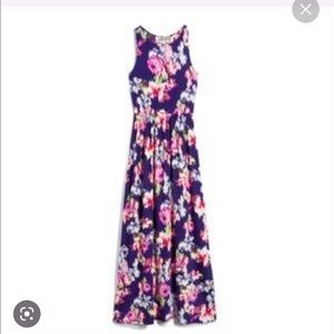 Loveappella tiah knit maxi dress purple floral maxi